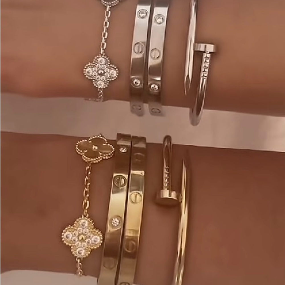 Elegant Gold and Silver Bracelet Set